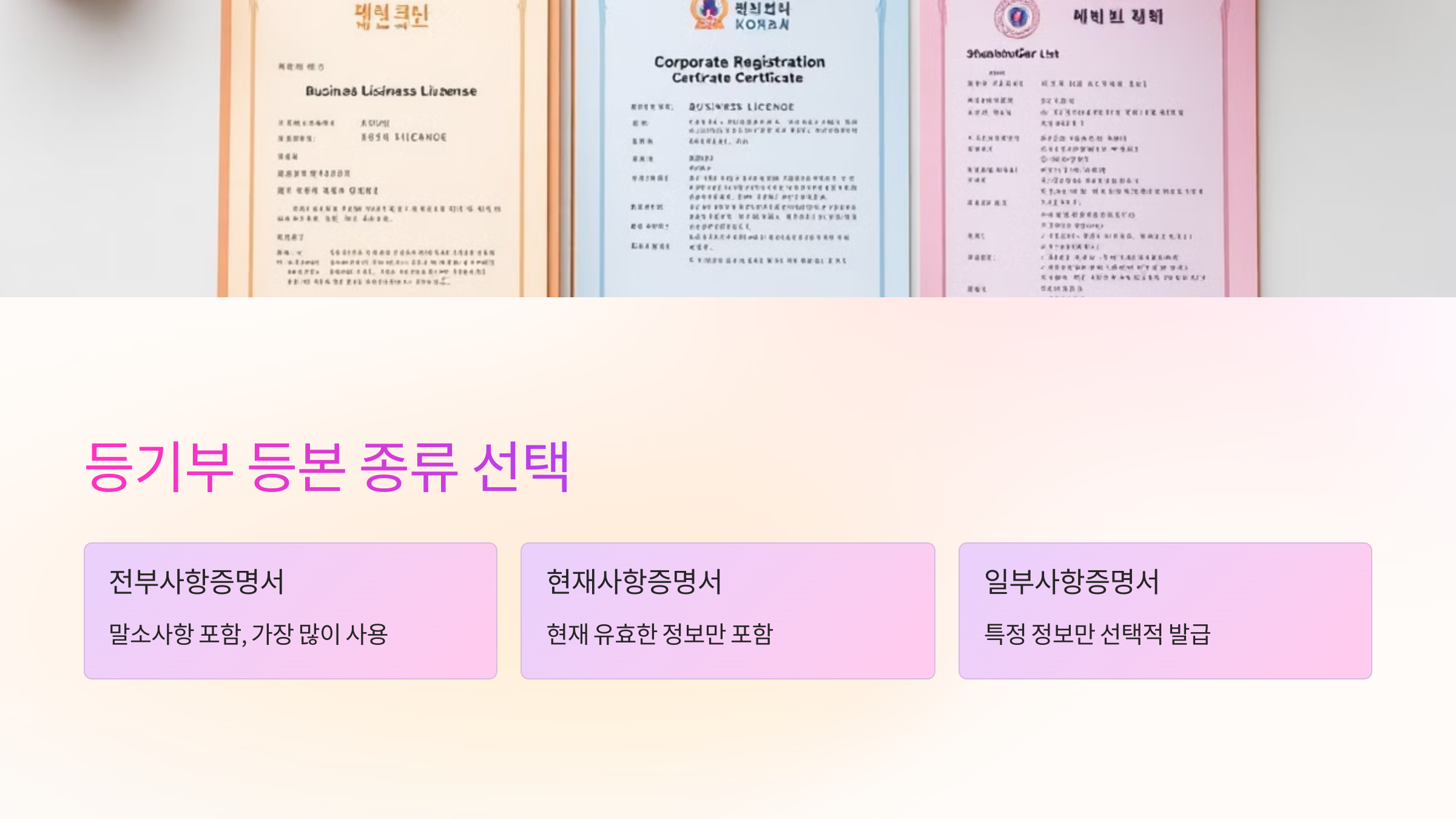 등기부등본-종류